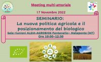 Seminario “La nuova politica agricola e il posizionamento del biologico”, 17 novembre